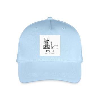 Köln Linienkunst Silhouette Wahrzeichen - Kinder Bio Basecap - Hellblau - Vorne