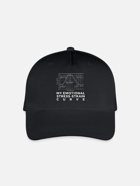 Workshop Humor, Clever Stress-Strain Curve TShirt - Organic Kids’ Baseball Cap - black