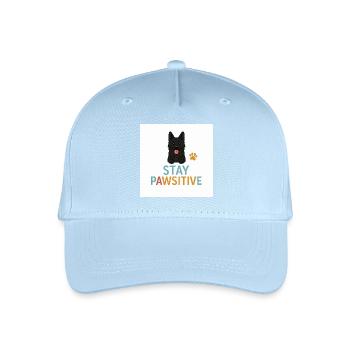 Stay Pawitive Dog Motif - Organic Kids’ Baseball Cap - light blue - Front