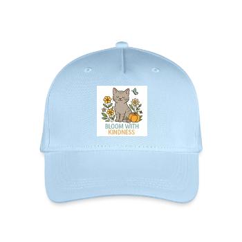 Katzenfreundliche Blütenpracht - Kinder Bio Basecap - Hellblau - Vorne