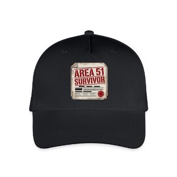 Funny Area 51 Survivor Alien UFO - Organic Kids’ Baseball Cap - black - Front