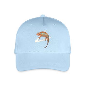 orange türkises Chamäleon Chamaeleon zeylandicus - Kinder Bio Basecap - Hellblau - Vorne