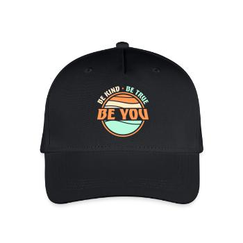 Be Kind Be True Be You Inspirierend Selbstliebe - Kinder Bio Basecap - Schwarz - Vorne