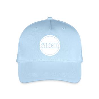 First name Sascha - Organic Kids’ Baseball Cap - light blue - Front