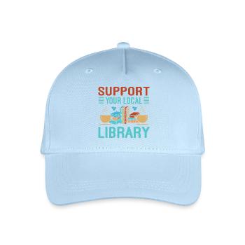 Buchliebhaber Geschenk für Bibliothek - Kinder Bio Basecap - Hellblau - Vorne