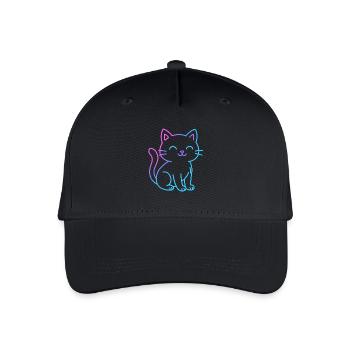 Neon-Gradient-Katzenfreund - Kinder Bio Basecap - Schwarz - Vorne
