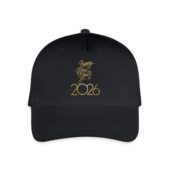 Elegantes Happy New Year 2026 Design - Kinder Bio Basecap - Schwarz - Vorne