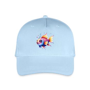 Lebendiger Regenbogenwassermann - Kinder Bio Basecap - Hellblau - Vorne