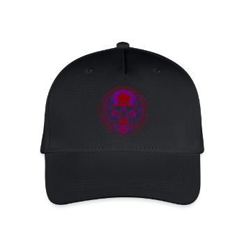 Purpurroter Schädel Mandala - Kinder Bio Basecap - Schwarz - Vorne