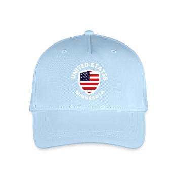 Patriotic USA Minnesota Schilddesign - Kinder Bio Basecap - Hellblau - Vorne