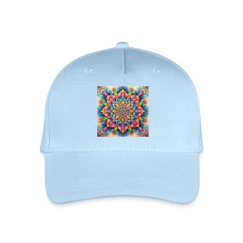 Lebendige Mandala-Prachtkunst - Kinder Bio Basecap - Hellblau - Vorne