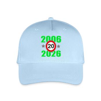 20 ans, 20e anniversaire 2026 - Casquette de baseball bio Enfant - bleu clair - Devant