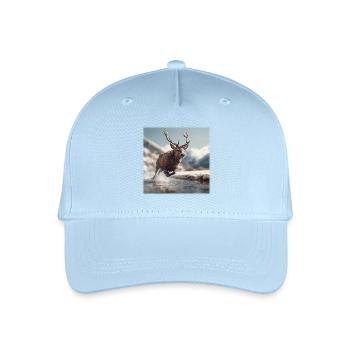 Majestic Stag: Leap through the Alps - Organic Kids’ Baseball Cap - light blue - Front