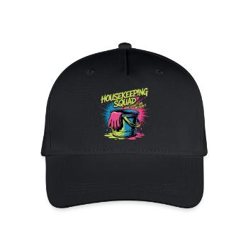 Lustiges Putzen Design - Kinder Bio Basecap - Schwarz - Vorne