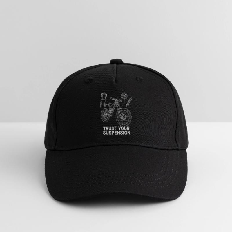 Downhill MTB Exploded Drawing – Suspension Art Organic Kids’ Baseball Cap