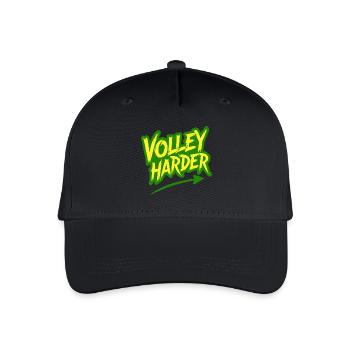 Volley Harder Padel Tennis Power Spruch - Kinder Bio Basecap - Schwarz - Vorne