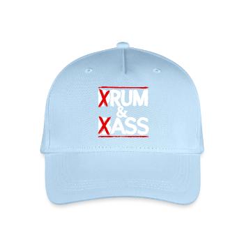 Drum & Bass Rum & Ass lustiger Schlagzeuger - Kinder Bio Basecap - Hellblau - Vorne