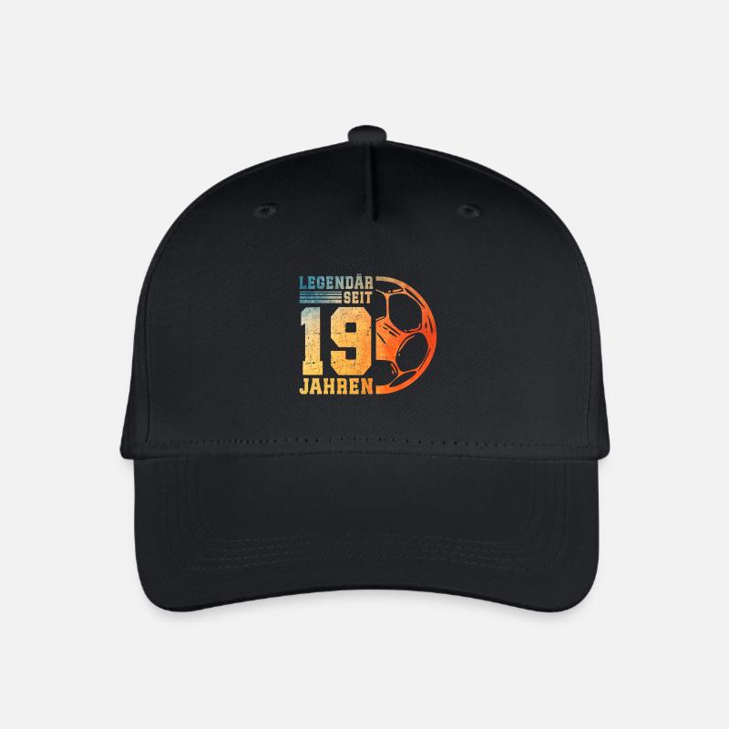 19. Geburtstag Fußball 19 Jahre Junge Mann - Kinder Bio Basecap - Schwarz