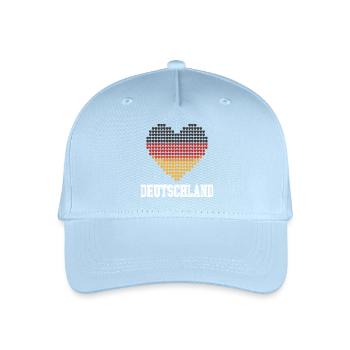 Deutschland Herz Farbverlauf - Kinder Bio Basecap - Hellblau - Vorne
