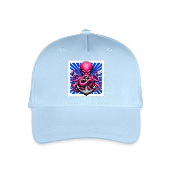 Octopus embraces an Anchor - Organic Kids’ Baseball Cap - light blue - Front