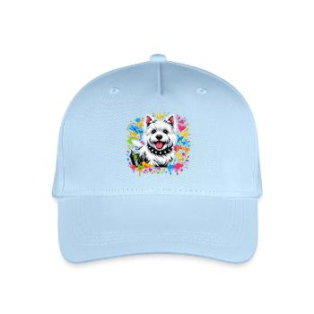 Westie Graffiti Design – Art urbain coloré - Casquette de baseball bio Enfant - bleu clair - Devant
