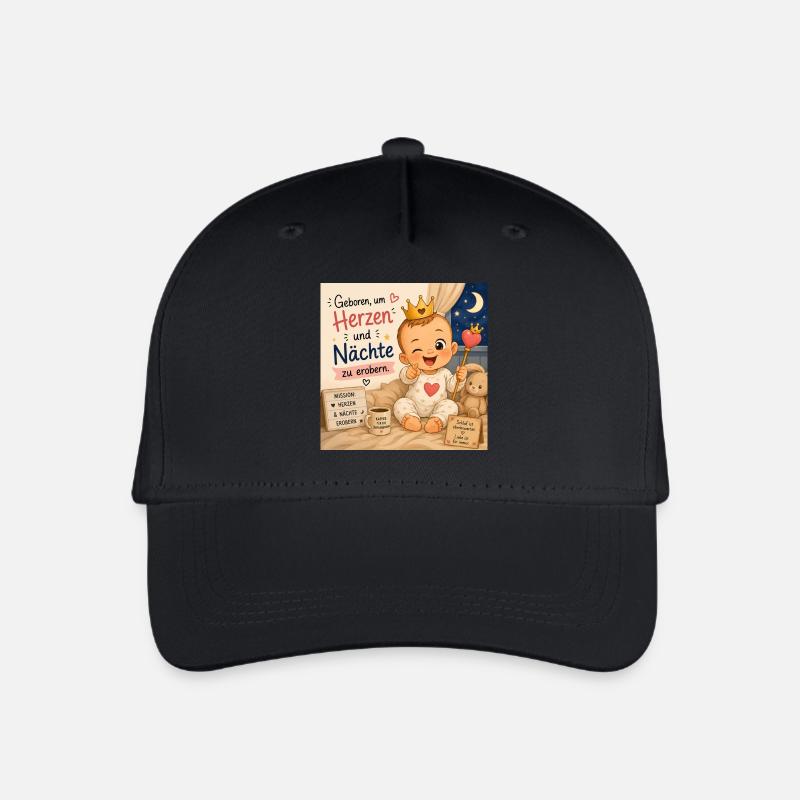 Geboren um Herzen zu Erobern - Kinder Bio Basecap - Schwarz