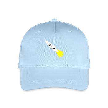 Bitcoin Rakete Druck - Kinder Bio Basecap - Hellblau - Vorne