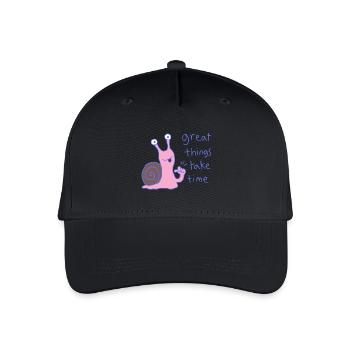 Great things take time - Organic Kids’ Baseball Cap - black - Front