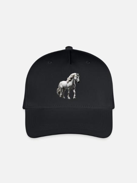 Horse Grey White - Organic Kids’ Baseball Cap - black