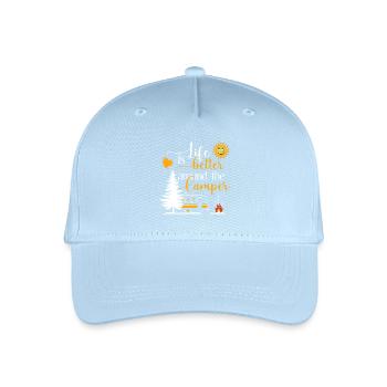Life is better around the camper - Kinder Bio Basecap - Hellblau - Vorne