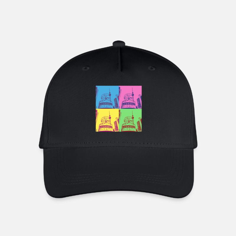 Berlin Skyline Stadt Deutschland Pop Art Style - Kinder Bio Basecap - Schwarz