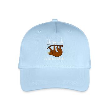 Faultier keine Lust Spruch kein Bock - Kinder Bio Basecap - Hellblau - Vorne