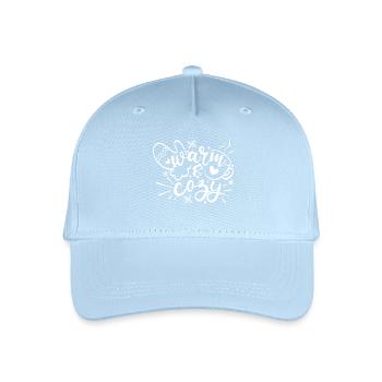 Warm und gemütlich - Kinder Bio Basecap - Hellblau - Vorne