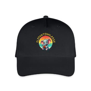 Elefantenklasse: Schulkind T-Shirt zur Einschulung - Kinder Bio Basecap - Schwarz - Vorne