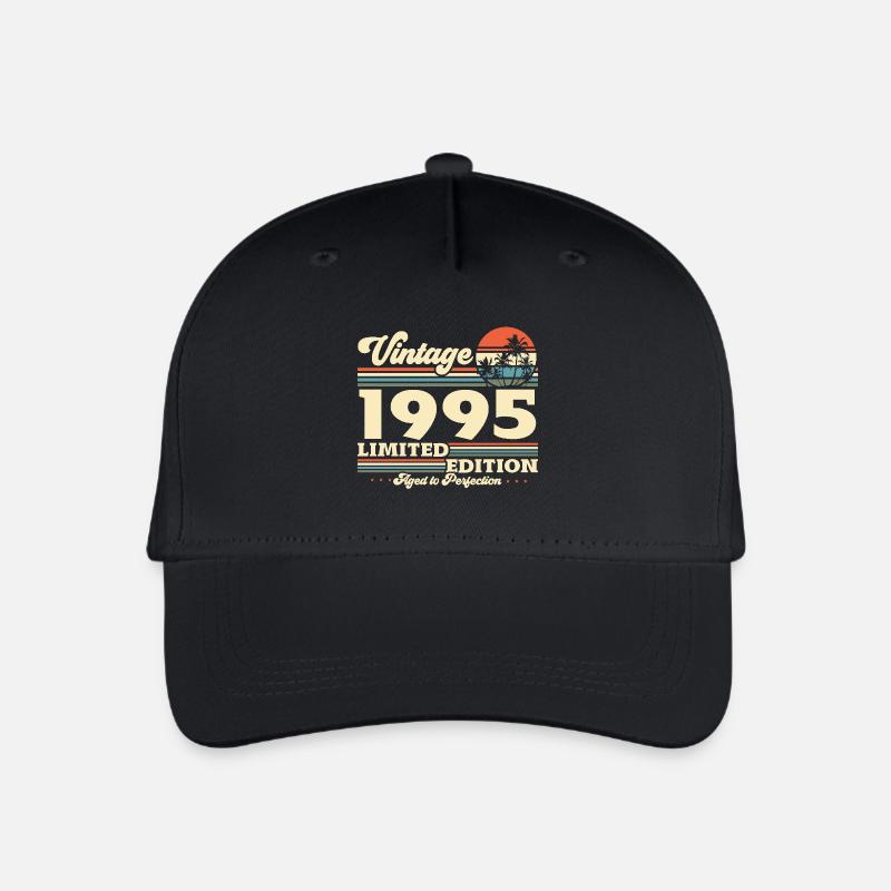Vintage 1995 Jahrgang Geburtstag retro Geschenk - Kinder Bio Basecap - Schwarz