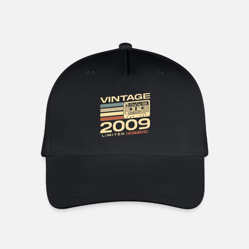 Original 2009 Jahrgang Retro Geburtstag Geschenk - Kinder Bio Basecap - Schwarz