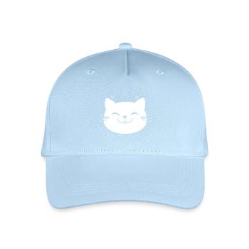 Lustiges Kawaii-Katzengesicht - Kinder Bio Basecap - Hellblau - Vorne