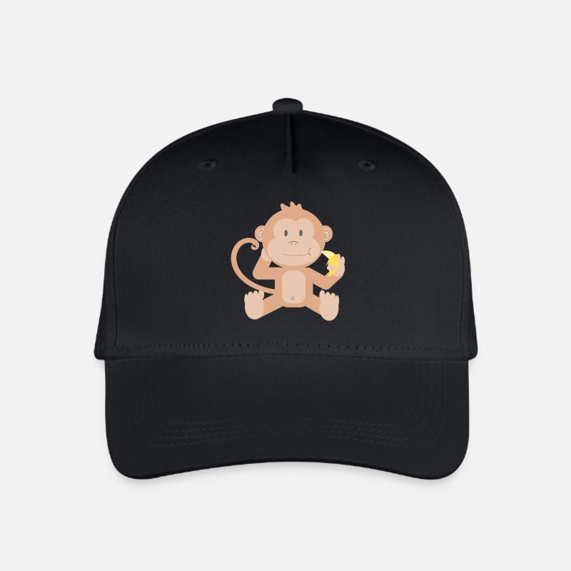 Bananen-Baby-Affe - Kinder Bio Basecap - Schwarz