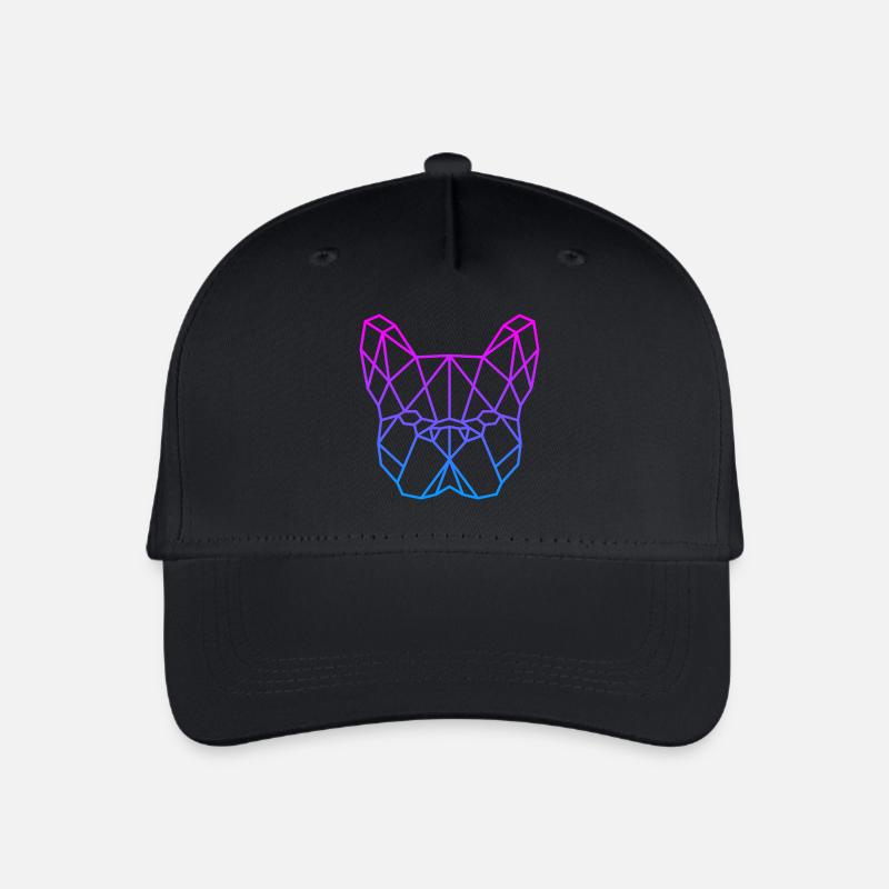 French Bulldog Polygonal Logo Large - Organic Kids’ Baseball Cap - black