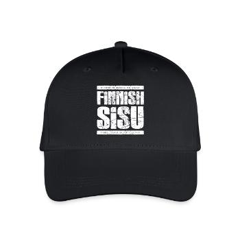 Finnish Sisu Logo - Slogans (Square White) - Organic Kids’ Baseball Cap - black - Front