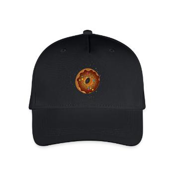 Beau beignet au chocolat avec des paillettes colorées - Casquette de baseball bio Enfant - noir - Devant