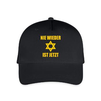 Nie wieder ist jetzt - Kinder Bio Basecap - Schwarz - Vorne