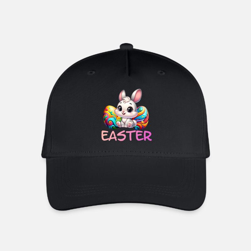Osterhase mit Ostereiern - Kinder Bio Basecap - Schwarz
