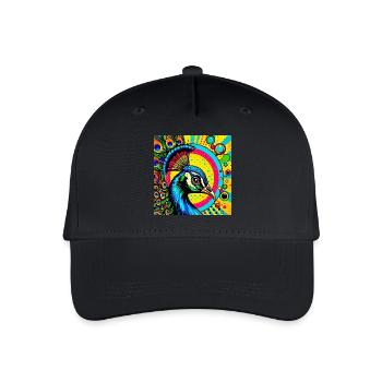 Peacock Pop Art - Organic Kids’ Baseball Cap - black - Front