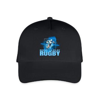 Born to play Rugby - Kinder Bio Basecap - Schwarz - Vorne