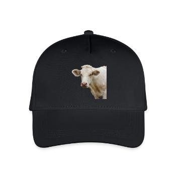 lustige Kuh Kuhkopf Geschenk Bauern - Kinder Bio Basecap - Schwarz - Vorne