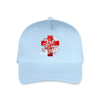 Love is the answer Lettering - Organic Kids’ Baseball Cap - light blue - Front