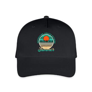 Adventure awaits Outside - Summer - Kinder Bio Basecap - Schwarz - Vorne