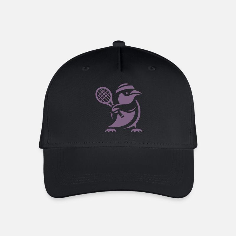 Minimalistischer Pinguin Tennisspieler Silhouette - Kinder Bio Basecap - Schwarz