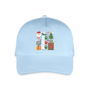 Festliches Weihnachts-Icon-Set für Bekleidung - Kinder Bio Basecap - Hellblau - Vorne